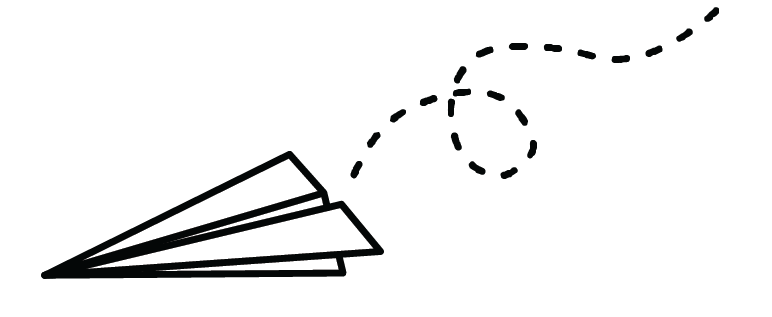 paper plane flying across the sidebar